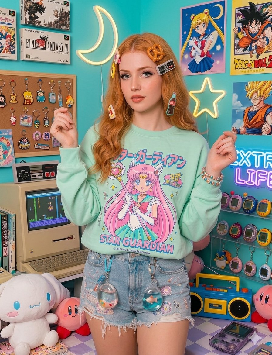 Sample output image for Nostalgic Gamer Girl Room Portrait