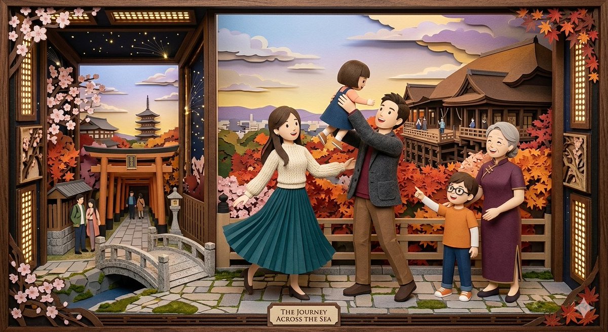 Sample output image for Japanese Paper-Cut Family Diorama