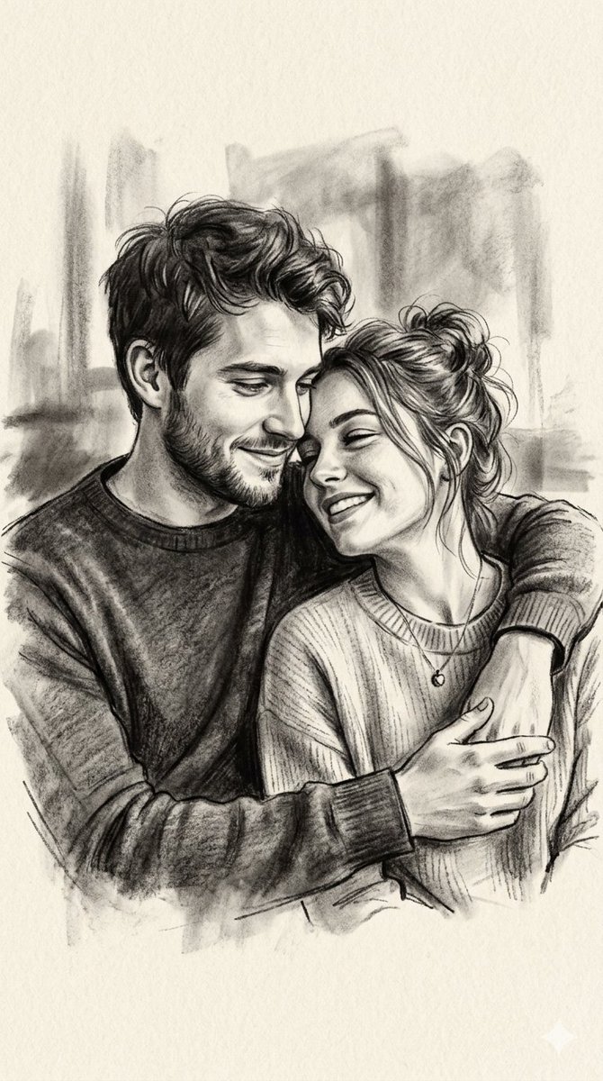 Sample output image for Charcoal and Pencil Couple Drawings