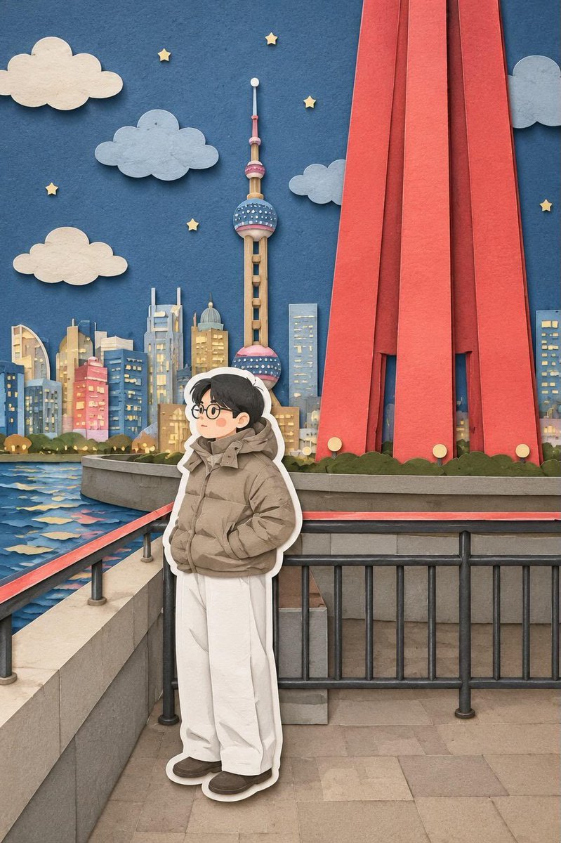 手工剪纸分层风格