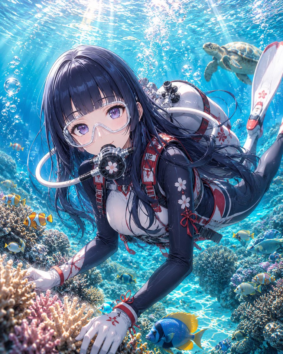 Anime Scuba Diving Character Portrait example 2