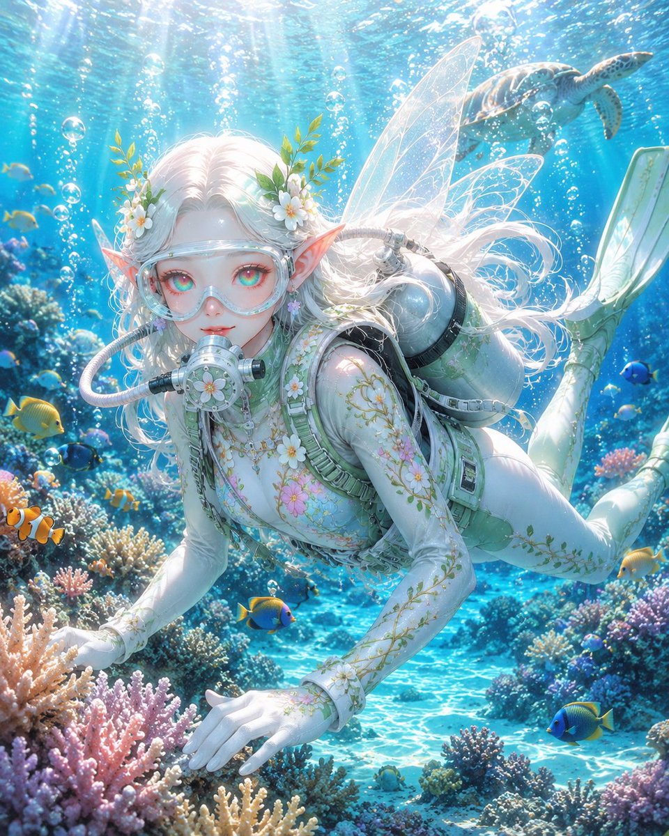 Anime Scuba Diving Character Portrait example 3