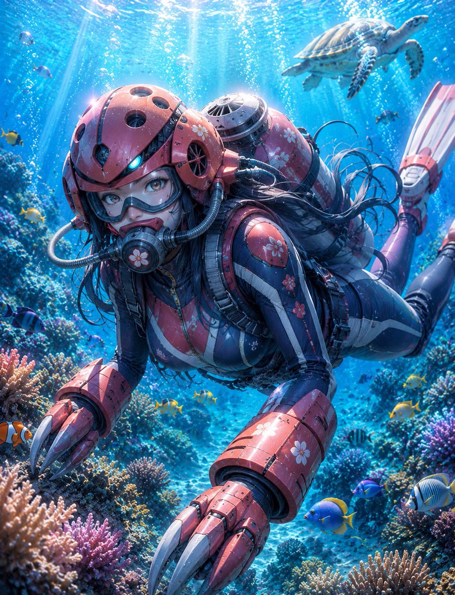 Anime Scuba Diving Character Portrait example 4