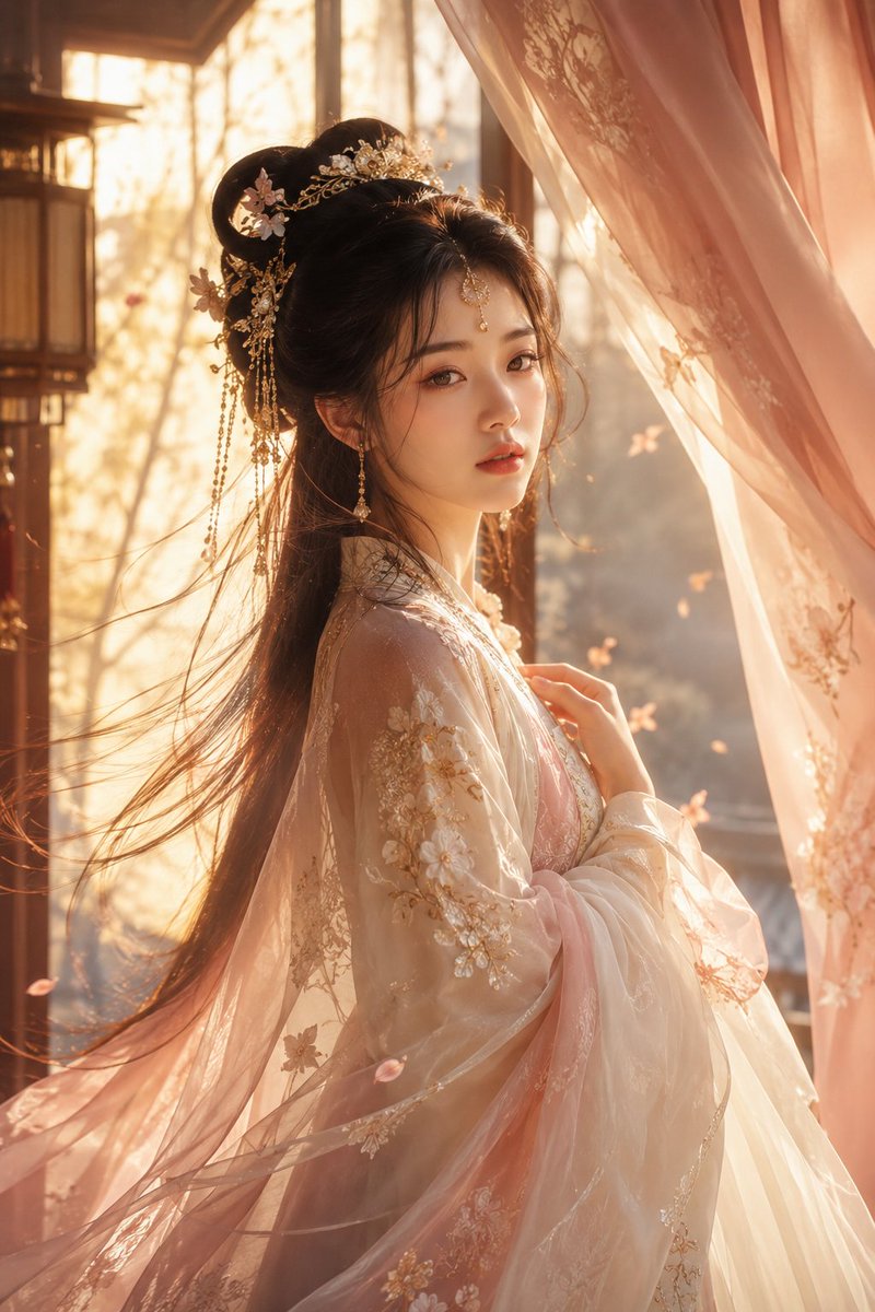 Cinematic Hanfu Fashion Editorial Portrait example 3