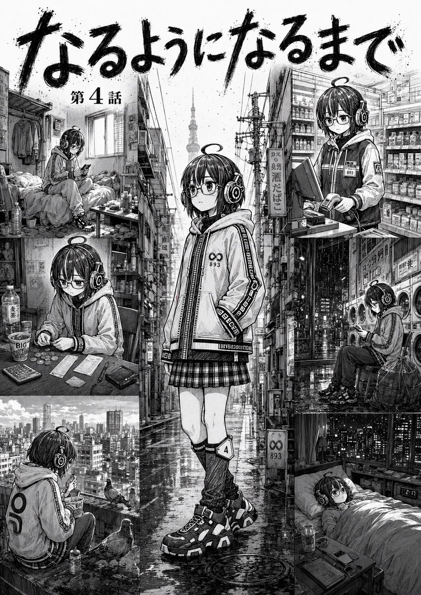 黑白漫画章节拼贴画