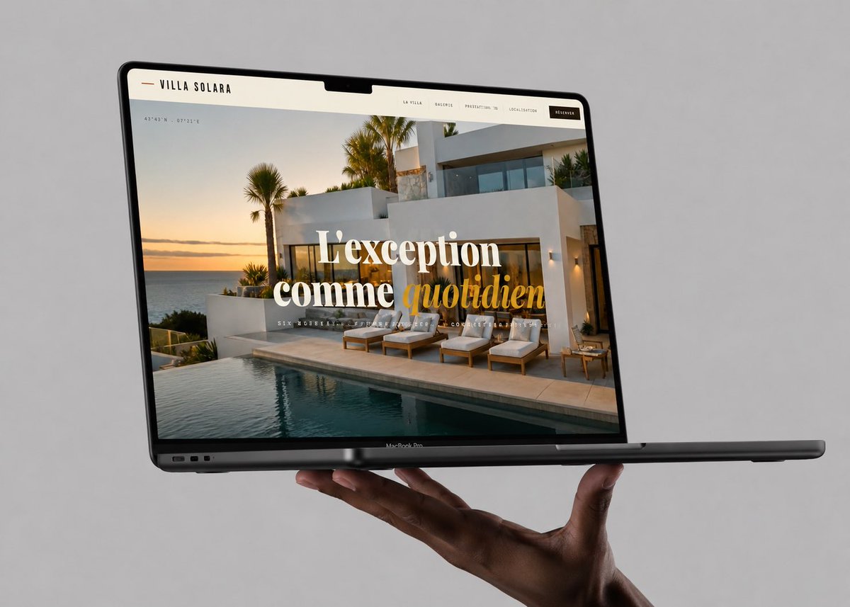 Luxury Villa Website Laptop Mockup