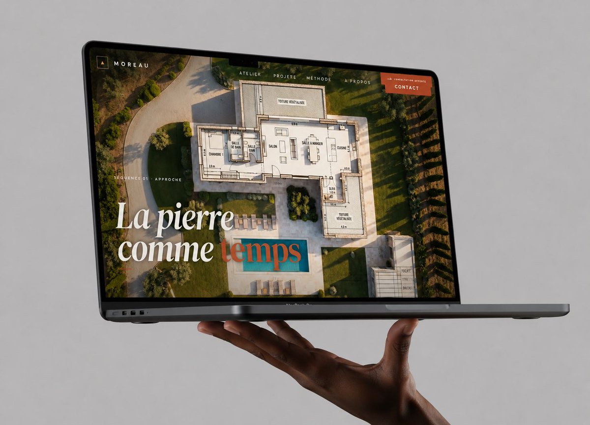 Floating Laptop Website Mockup