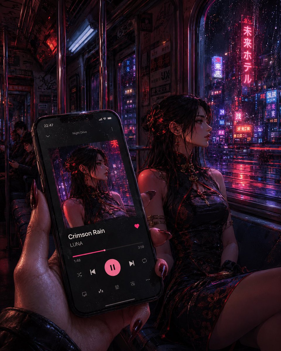 Cyberpunk Subway Music Player example 2