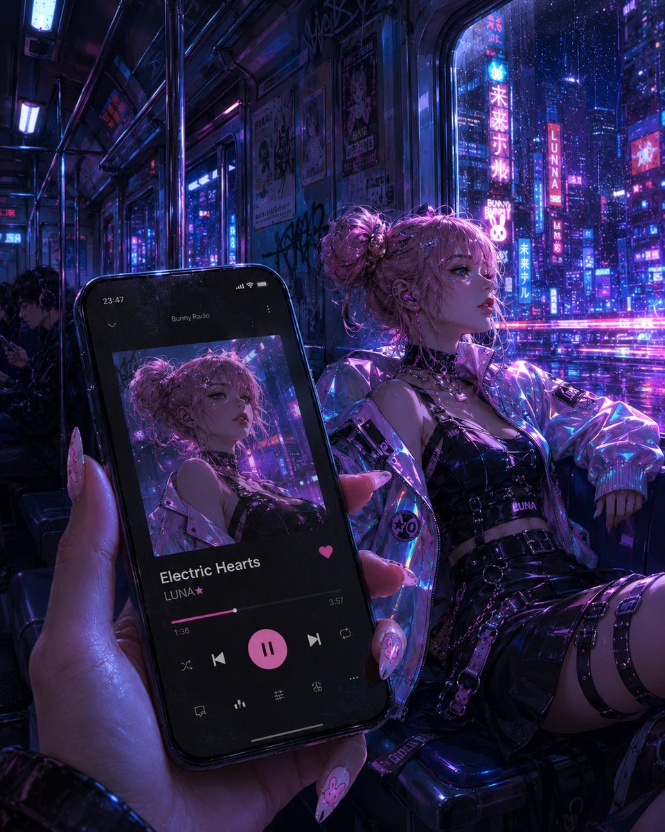 Cyberpunk Subway Music Player example 3