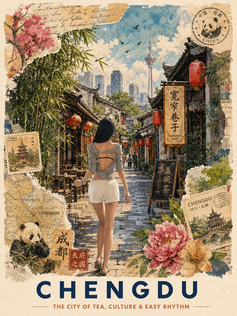 Vintage Hangzhou Travel Postcard example 2