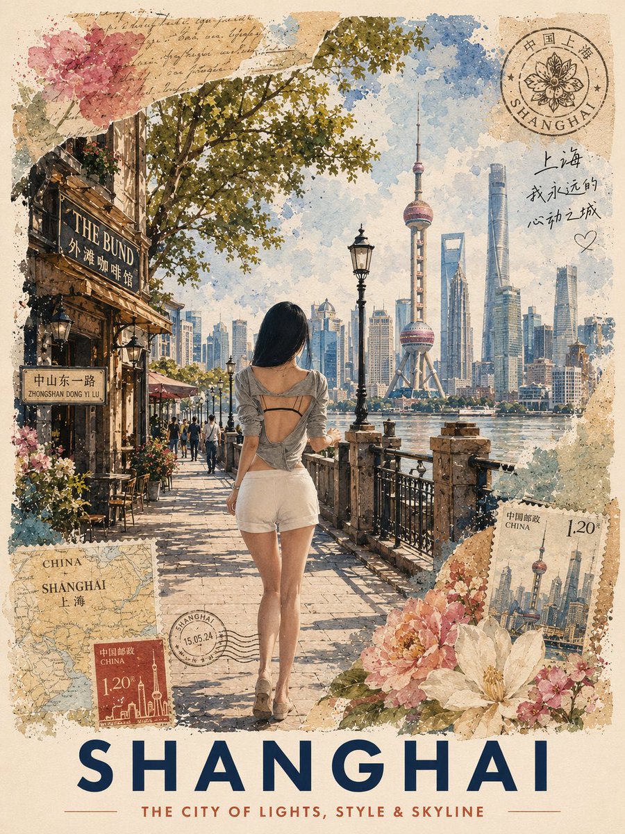 Vintage Hangzhou Travel Postcard example 4
