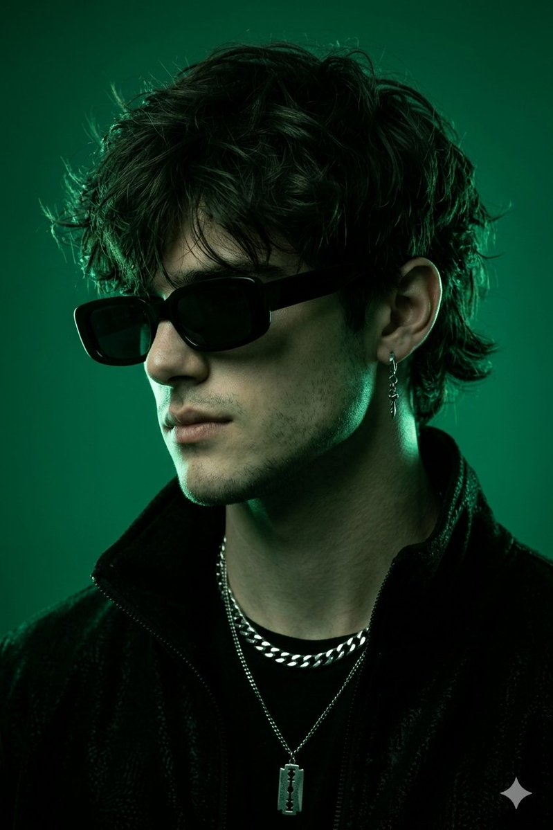 Sample output image for Emerald Monochromatic Male Portrait