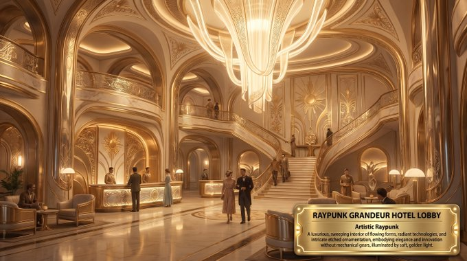 Sample output image for Luxury Hotel Raypunk Lobby