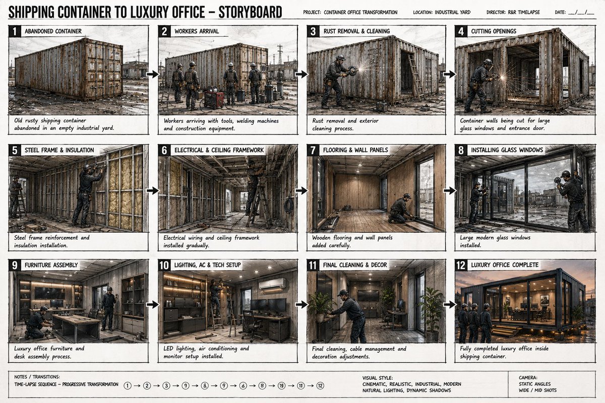 Shipping Container Transformation Storyboard