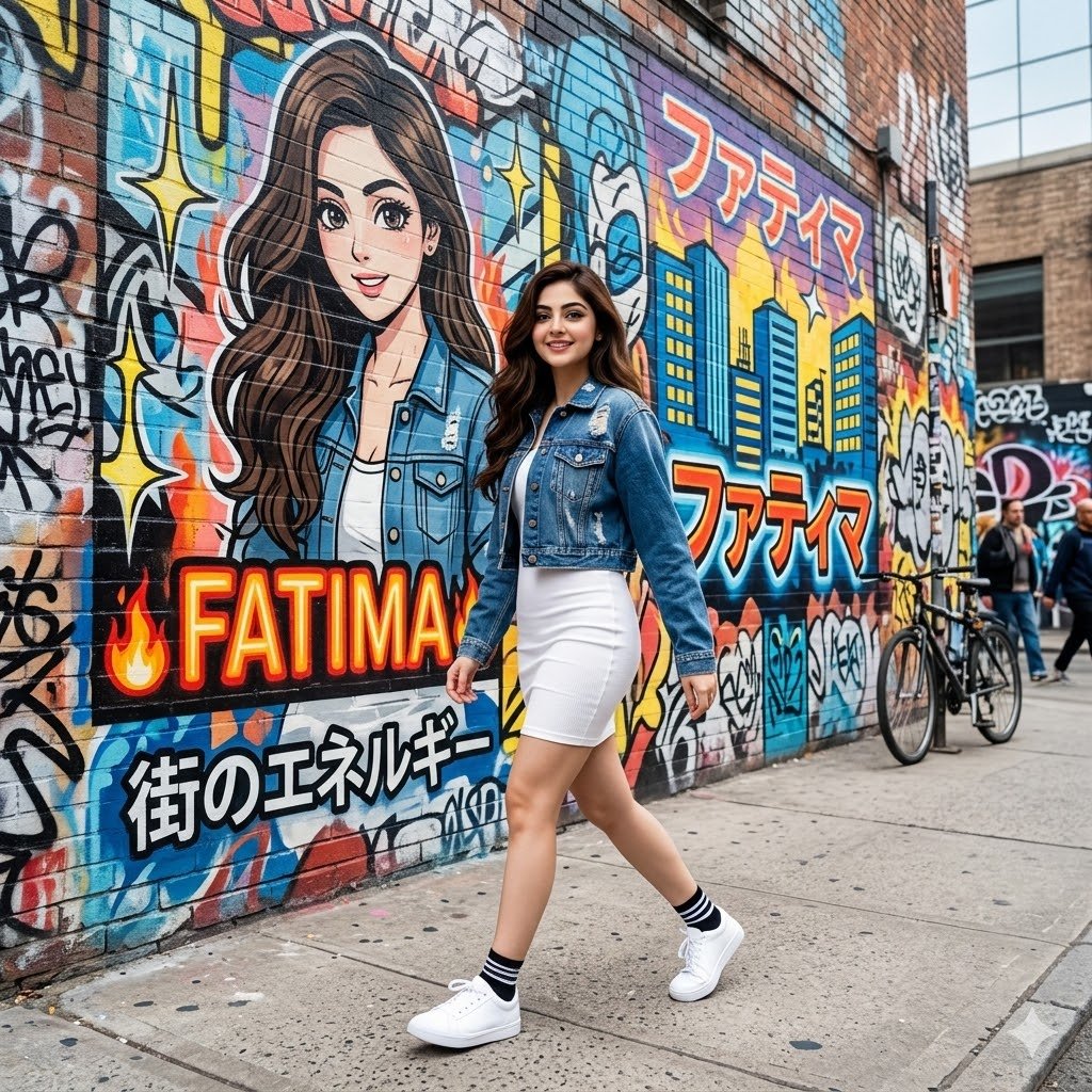 Graffiti Wall Urban Fashion Portrait