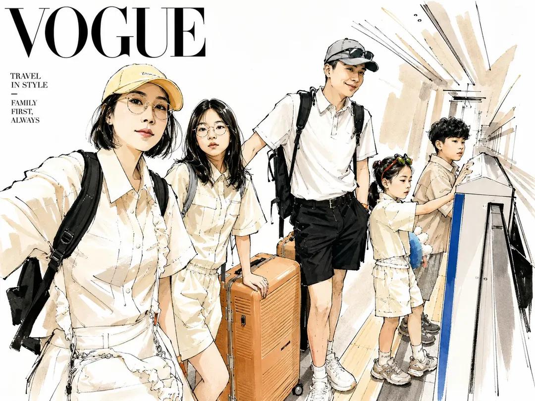 Vogue Style Watercolor Travel Illustration