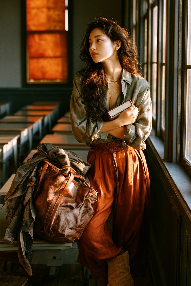 Korean Student Classroom Window Portrait example 2