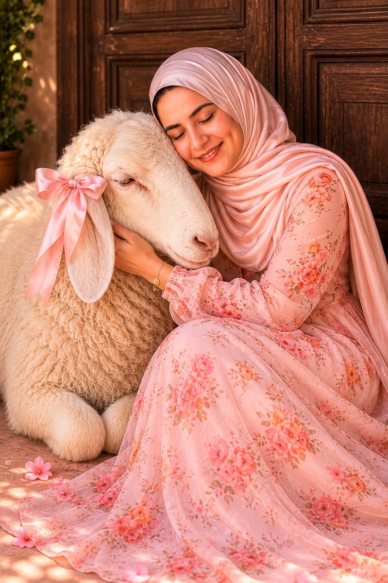 Soft Aesthetic Portrait with Sheep reference image 1