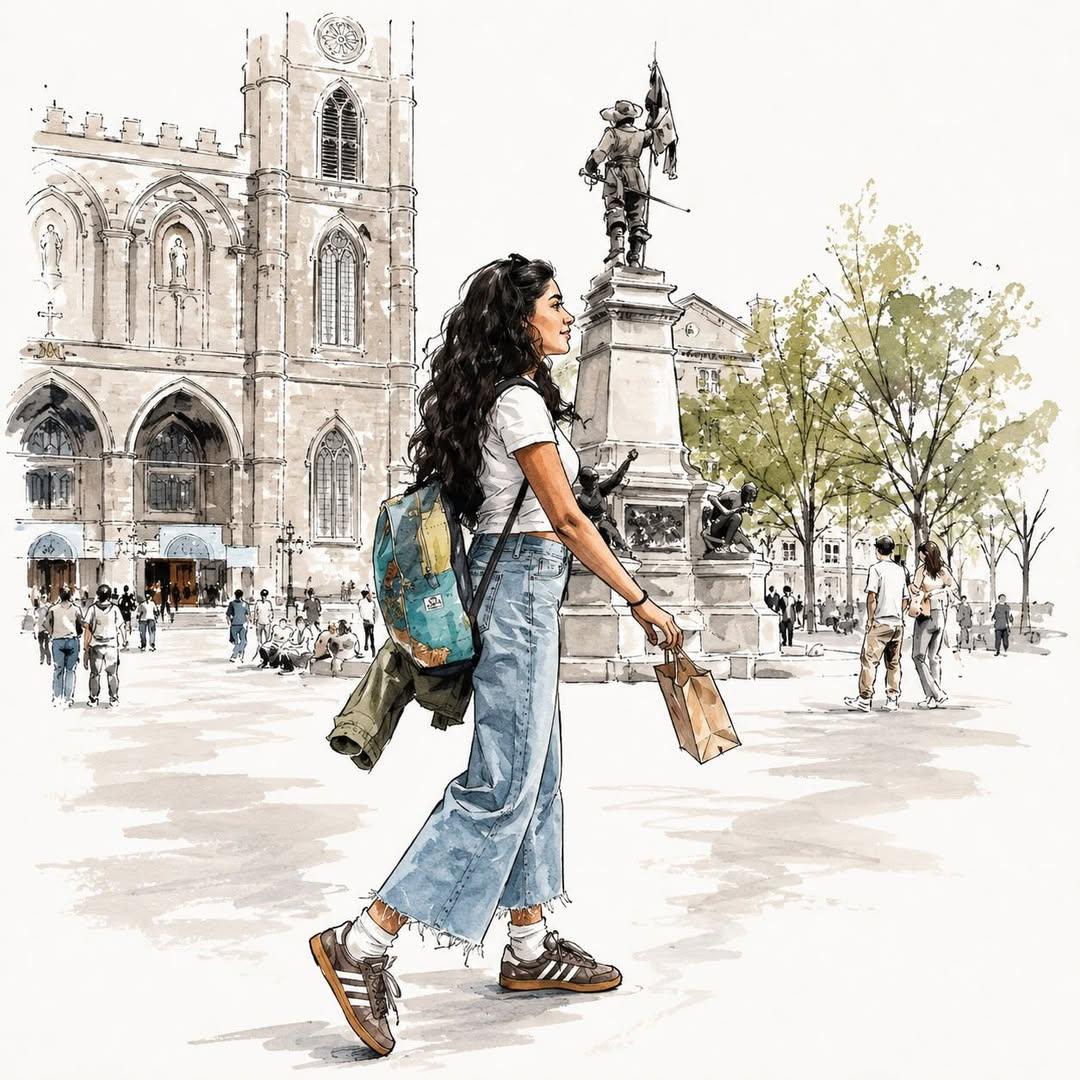 Watercolor Fashion Travel Illustration example 4