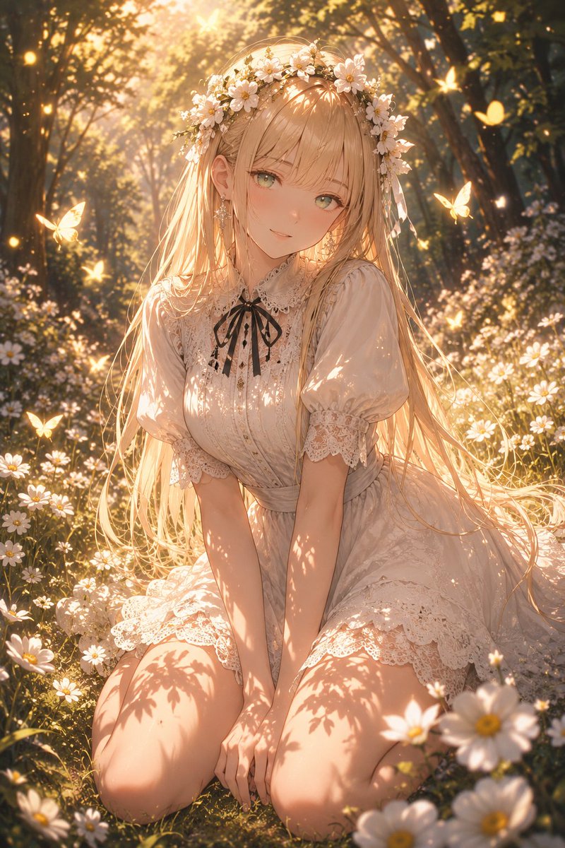 Enchanted Anime Style Meadow Girl