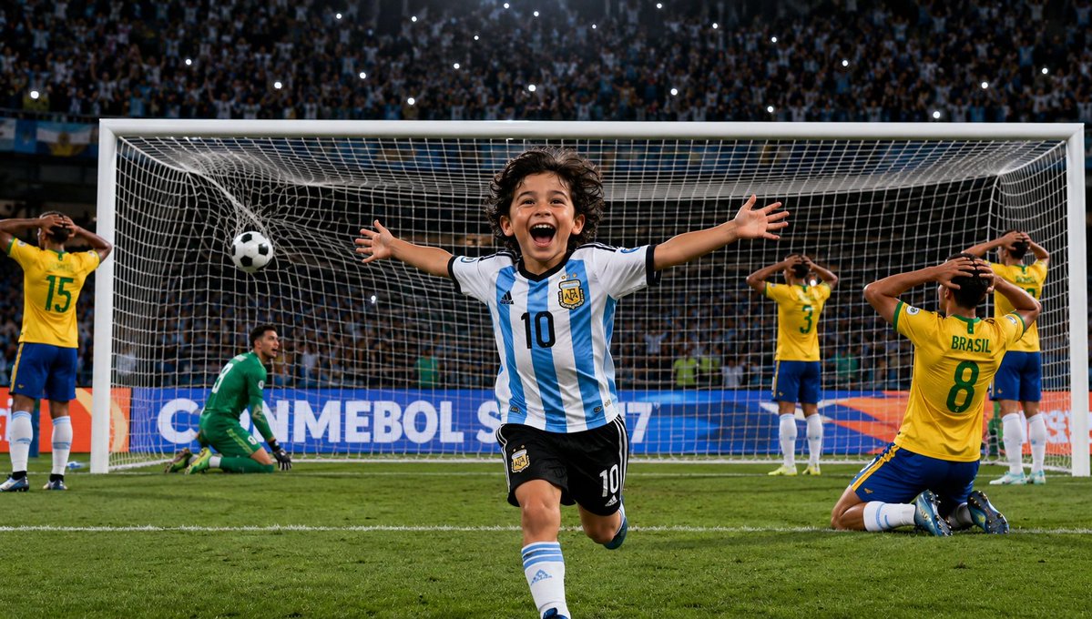 Boy Celebrates Argentina Goal