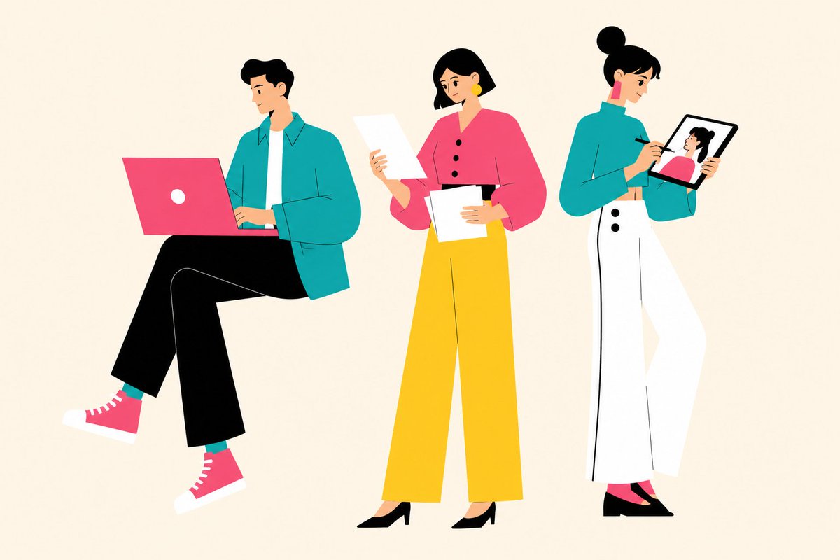 Flat Vector Office Team Illustration example 2