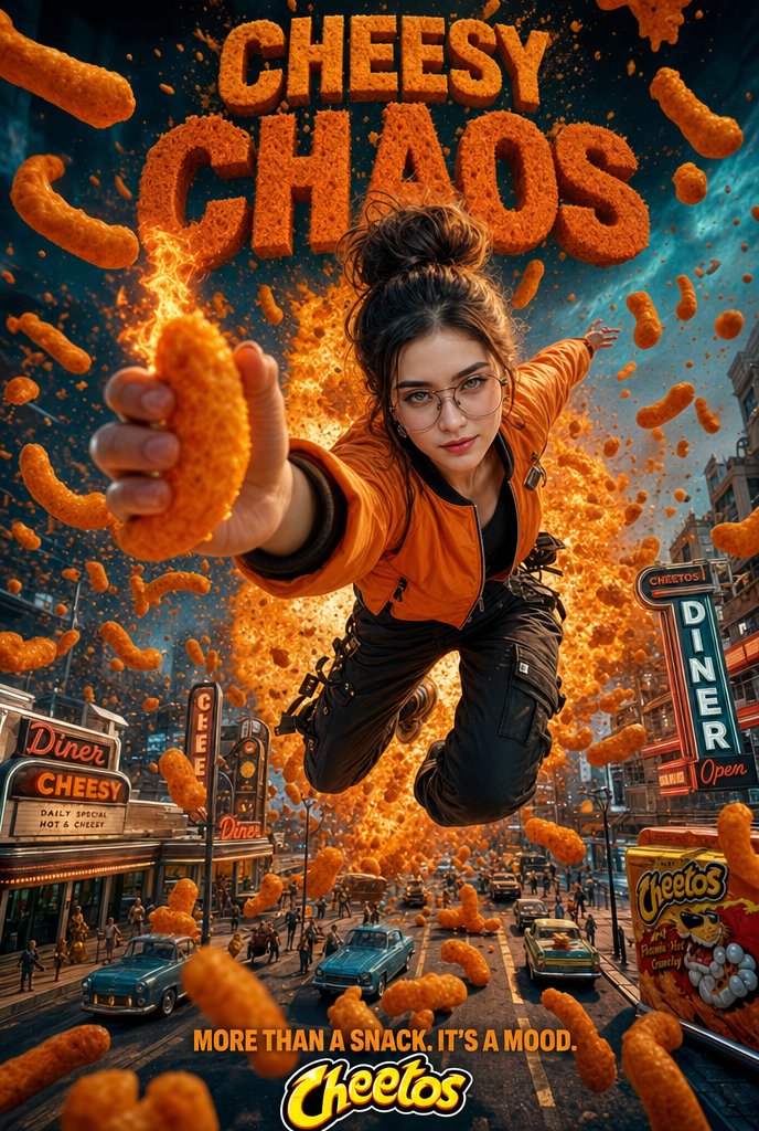 Cheesy Chaos 零食广告