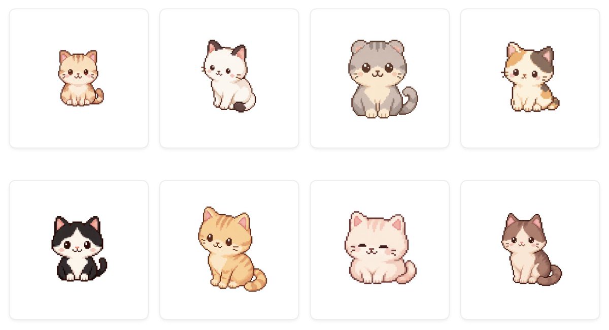 Sample output image for Cute Cat Character Concept