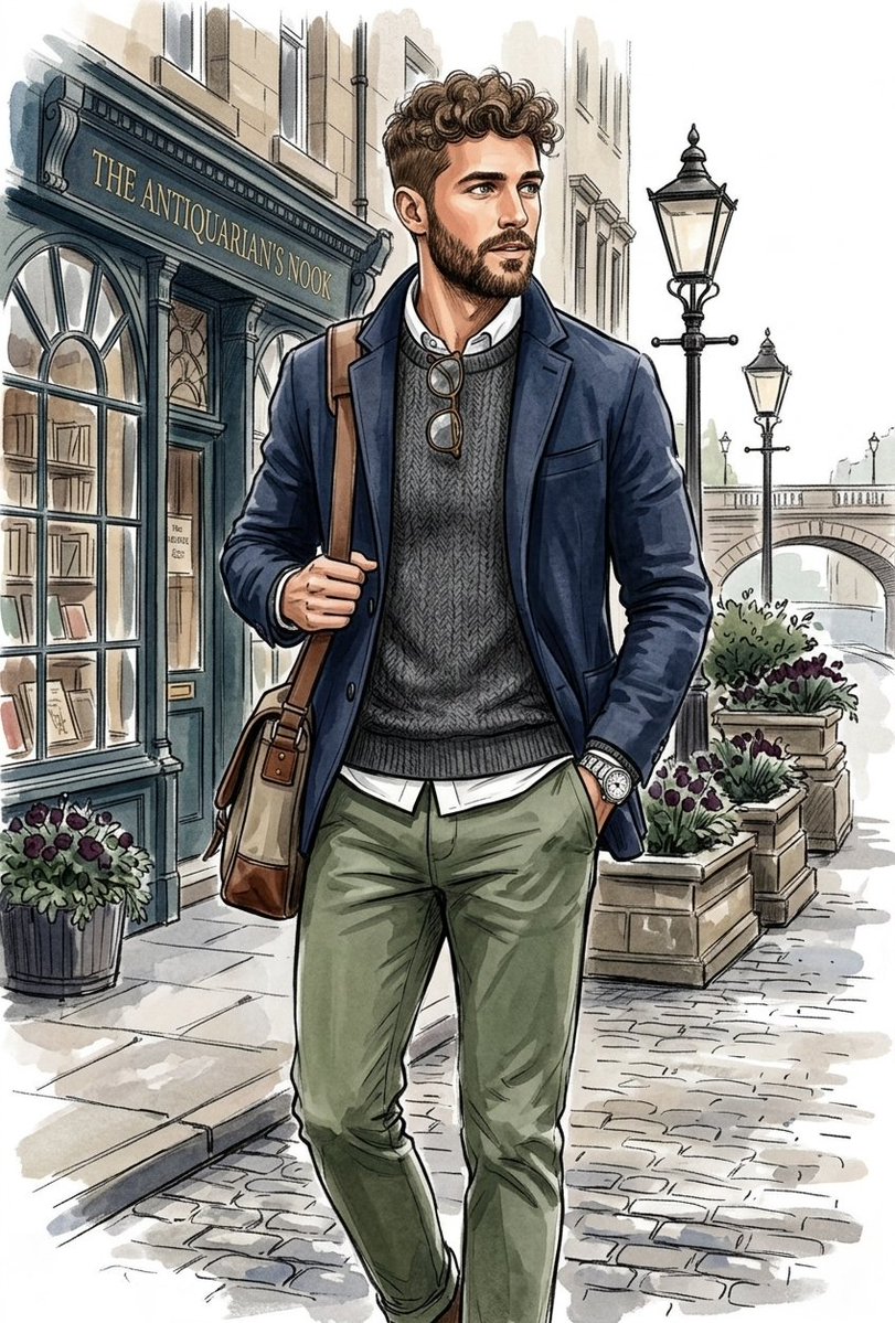 Sample output image for Vintage Explorer Watercolor Illustration