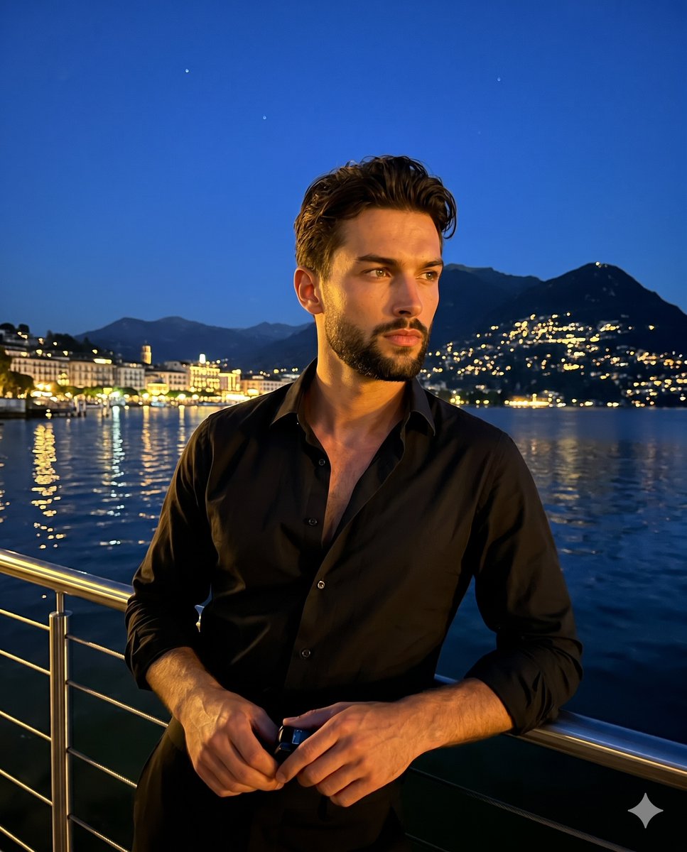 Sample output image for Cinematic Lakeside Night Portrait