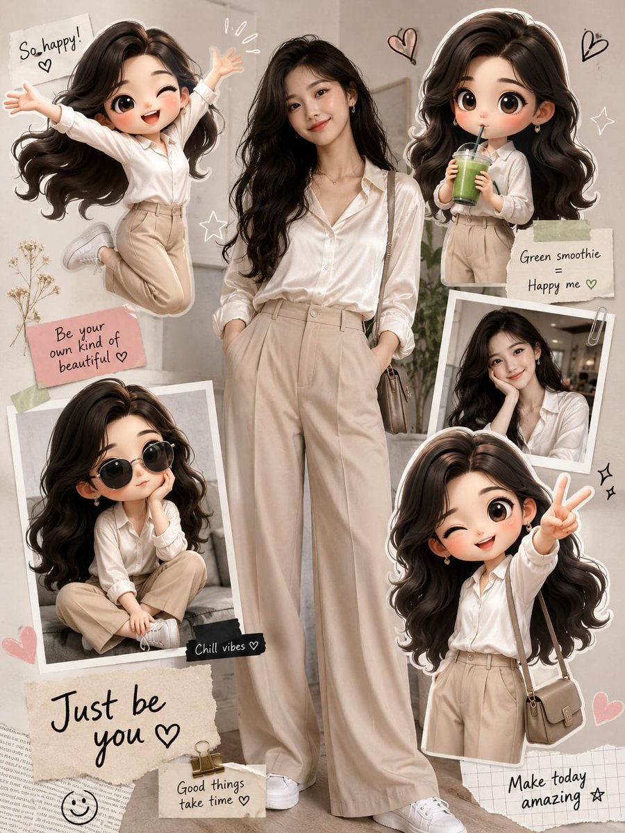 Fashion Collage with Chibi Characters