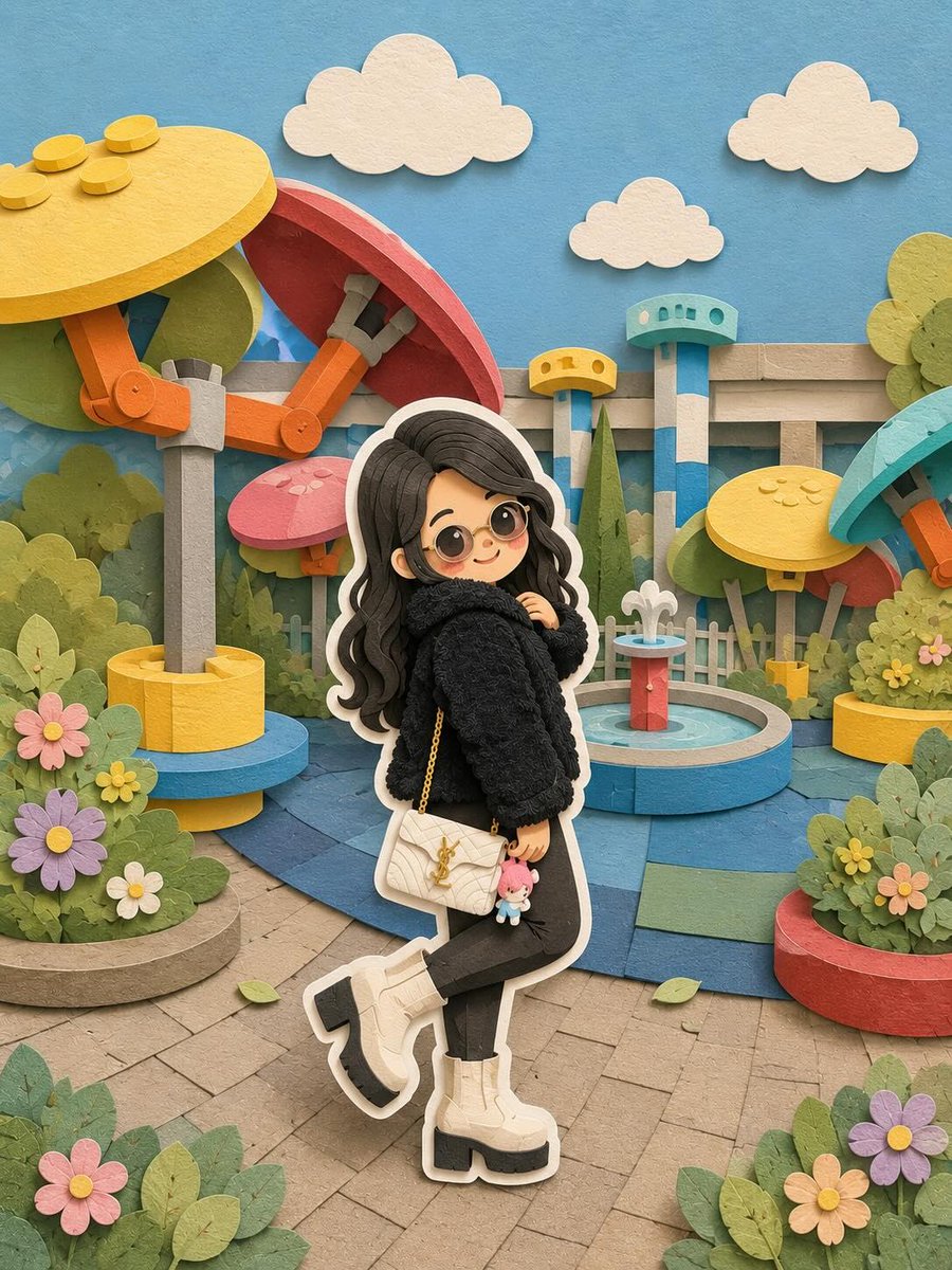 3D Layered Paper-Cut Chibi Art example 2