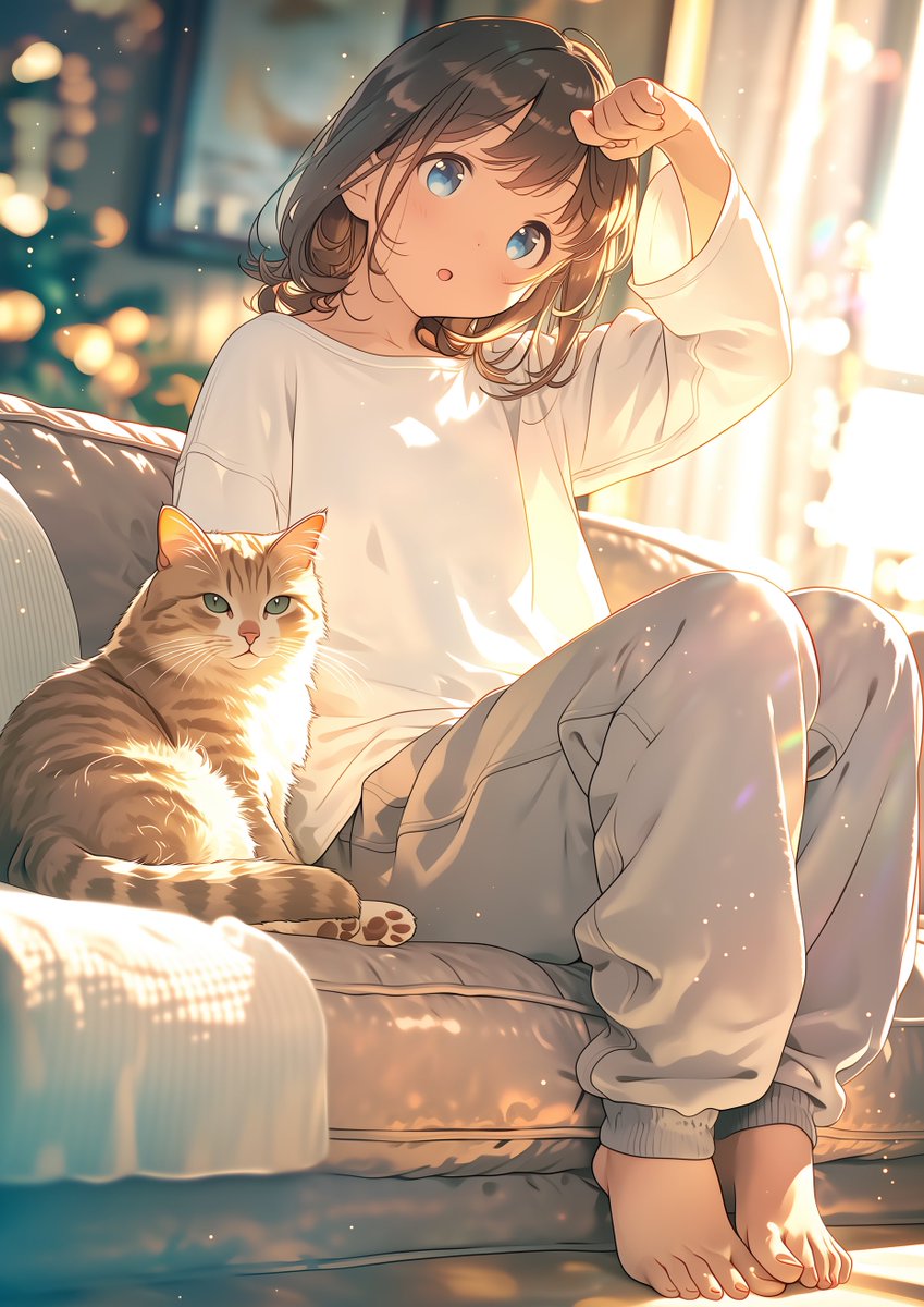 Backlit Morning Sofa Anime Scene reference image 1