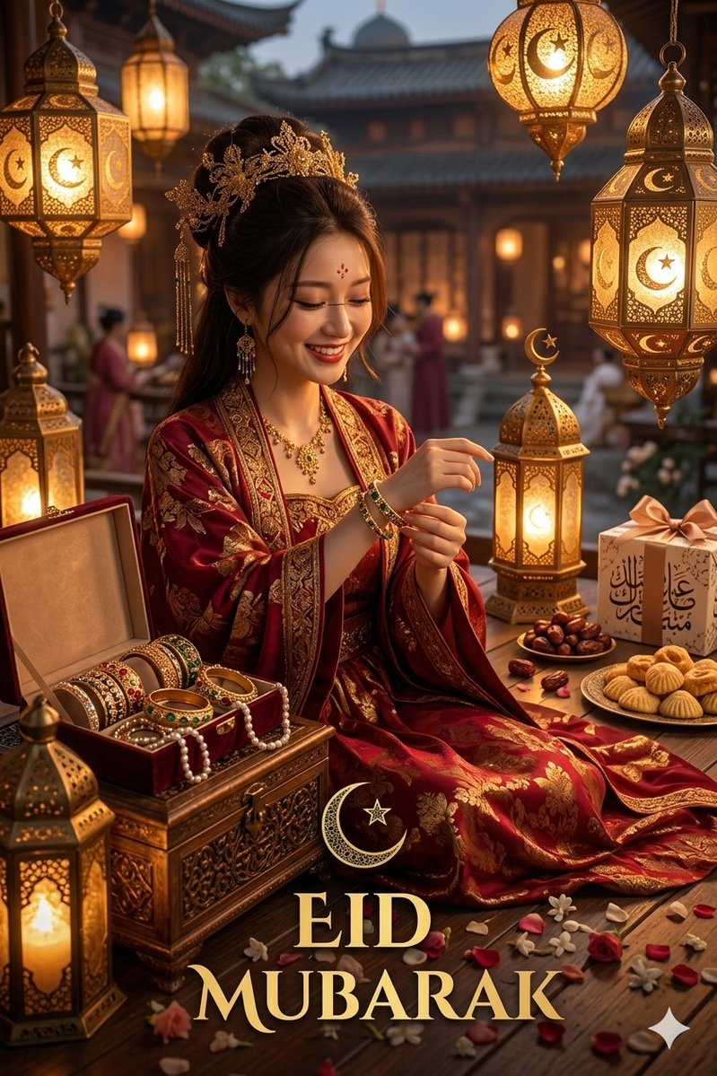 Sample output image for Eid Mubarak Traditional Portrait