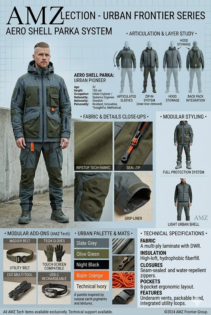 Infographic / Edu Visual - Technical Outerwear Design Sheet - Image 1