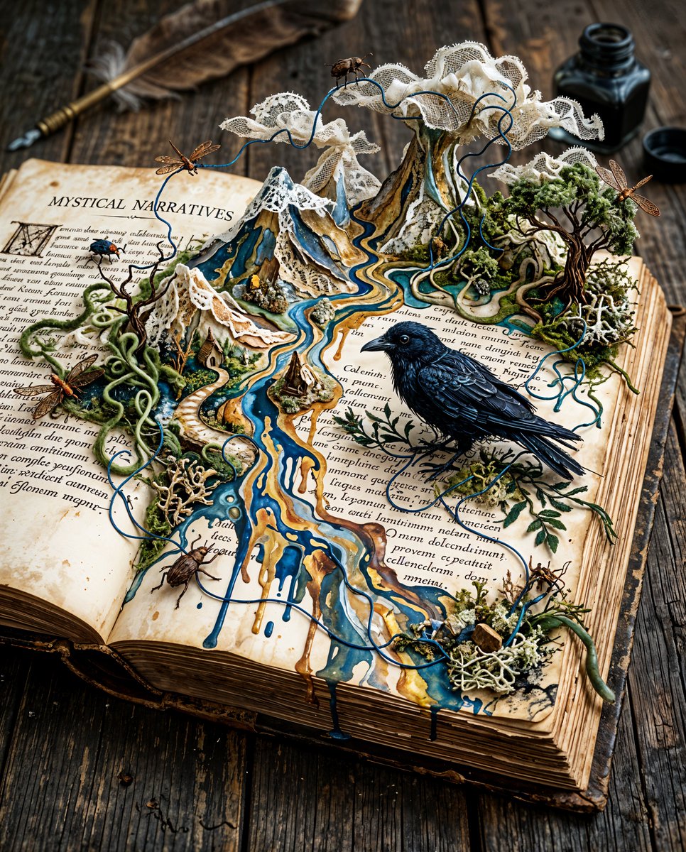 Sample output image for Surreal Miniature Book World