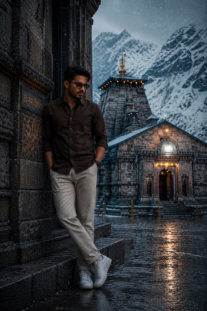 AI-промпт: Kedarnath Temple Introspective Portrait