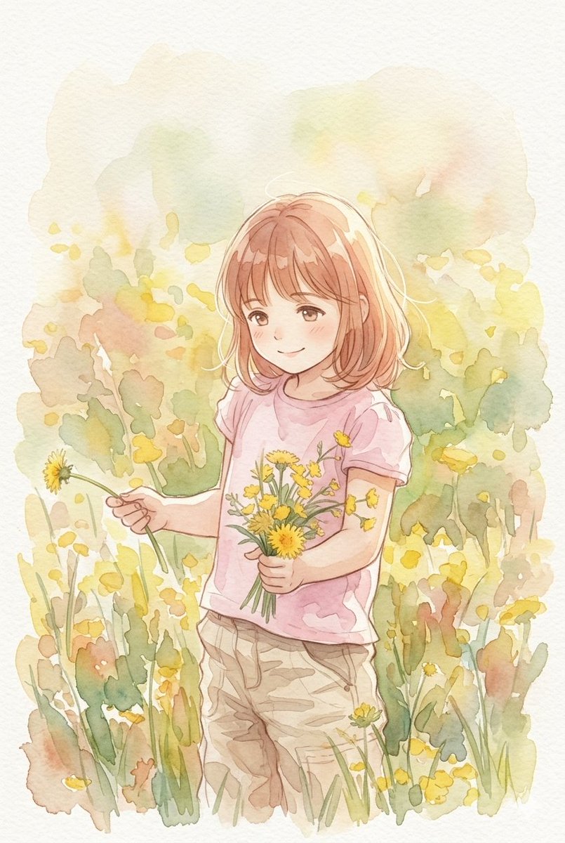 Sample output image for Anime Watercolor Girl with Butterflies