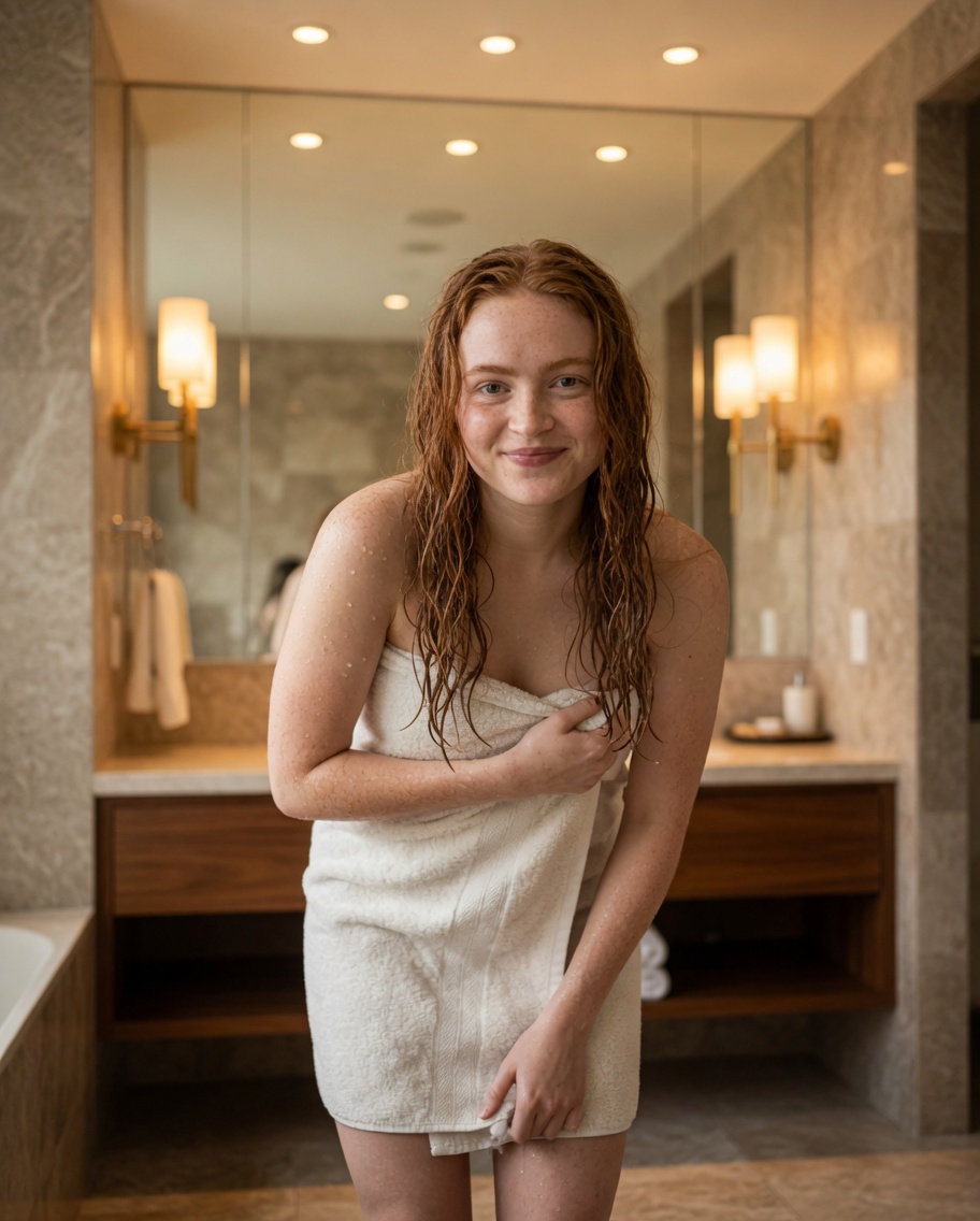 Sample output image for Candid Bathroom Lifestyle Portrait