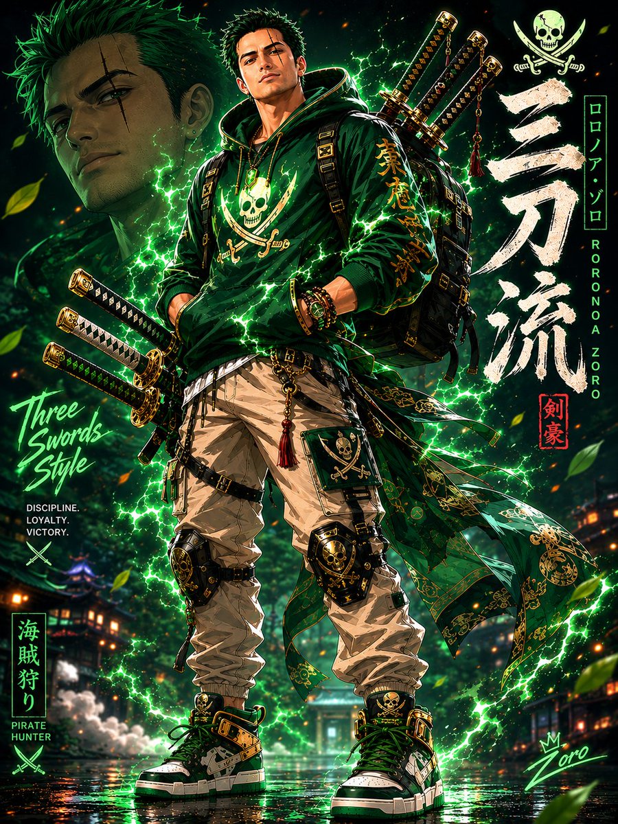 Modern Streetwear Anime Swordsman