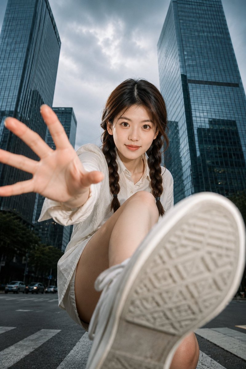 Ultra-Wide Urban Sneaker Portrait