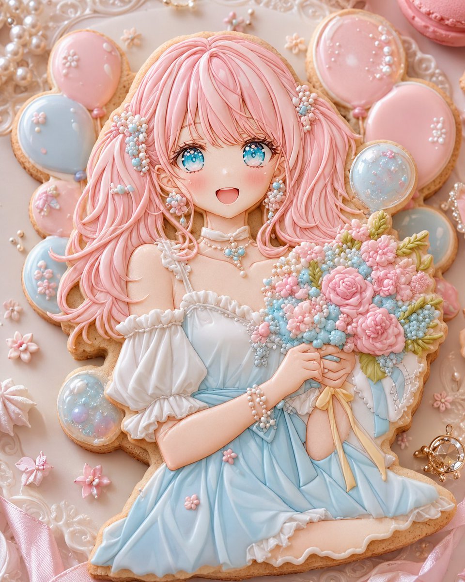 Kawaii Anime Icing Cookie example 2