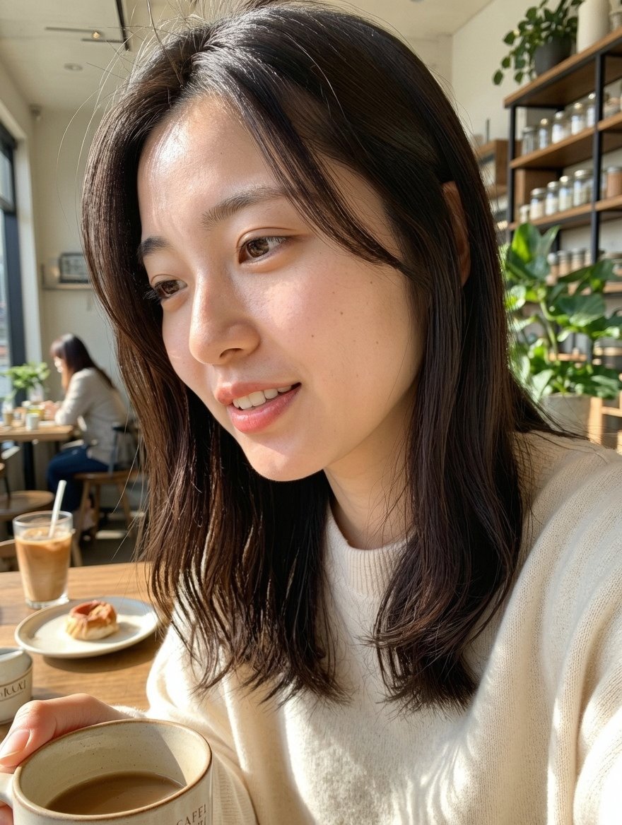 Censored Café Selfie Portrait