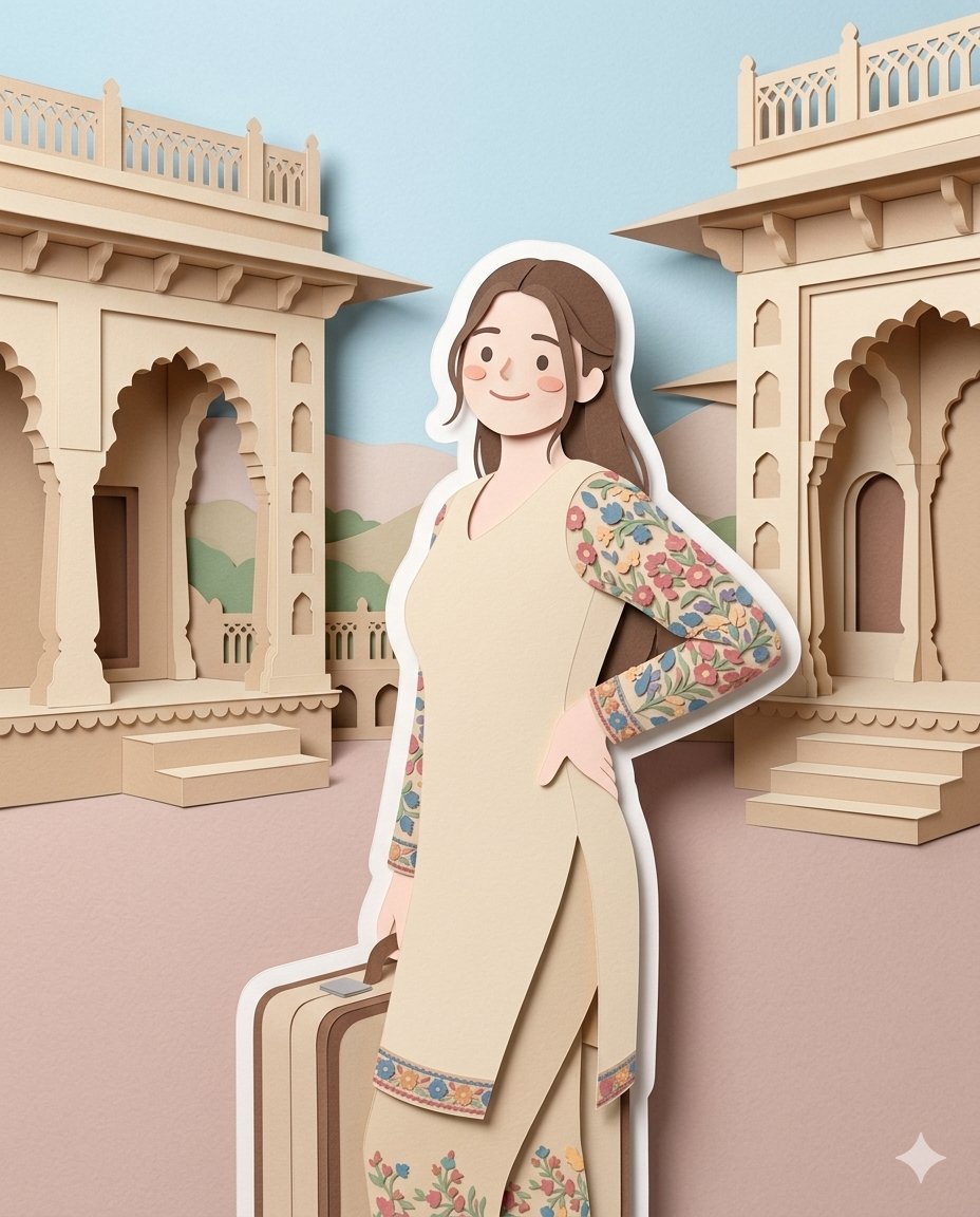 AI-промпт: Layered Papercraft Diorama Prompt