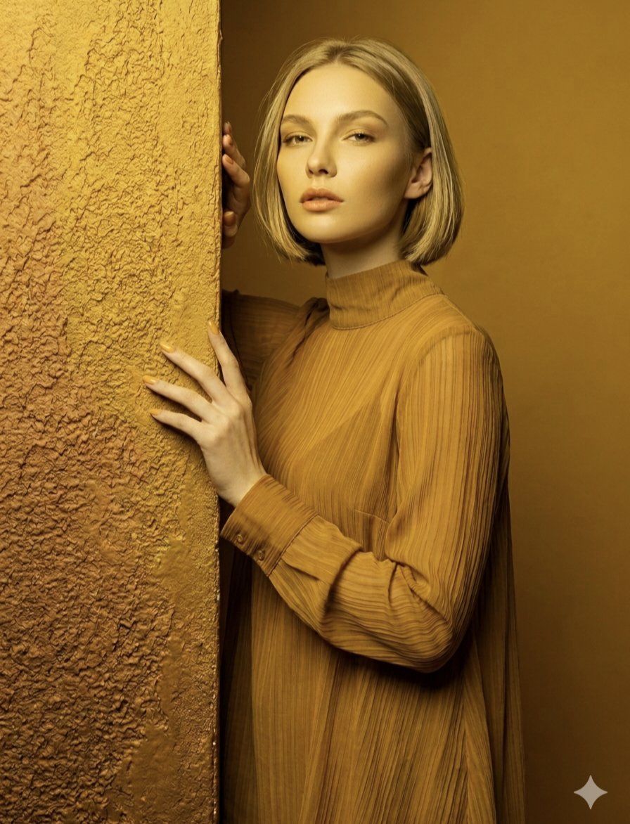 Sample output image for Monochromatic Ochre Fashion Portrait