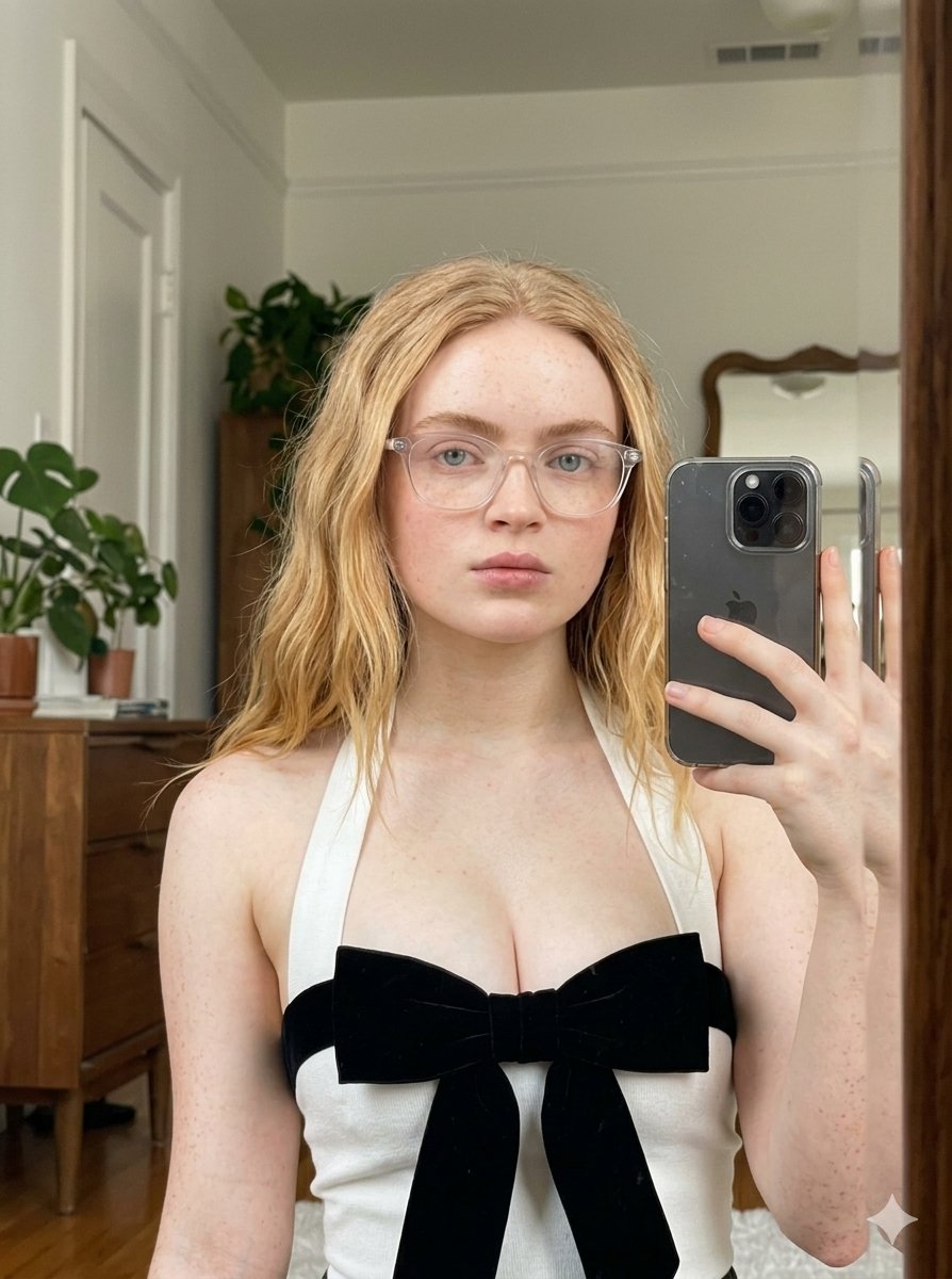 Sample output image for Elegant Monochromatic Mirror Selfie