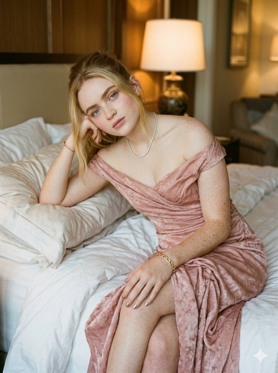 Sample output image for Cinematic Velvet Gown Portrait
