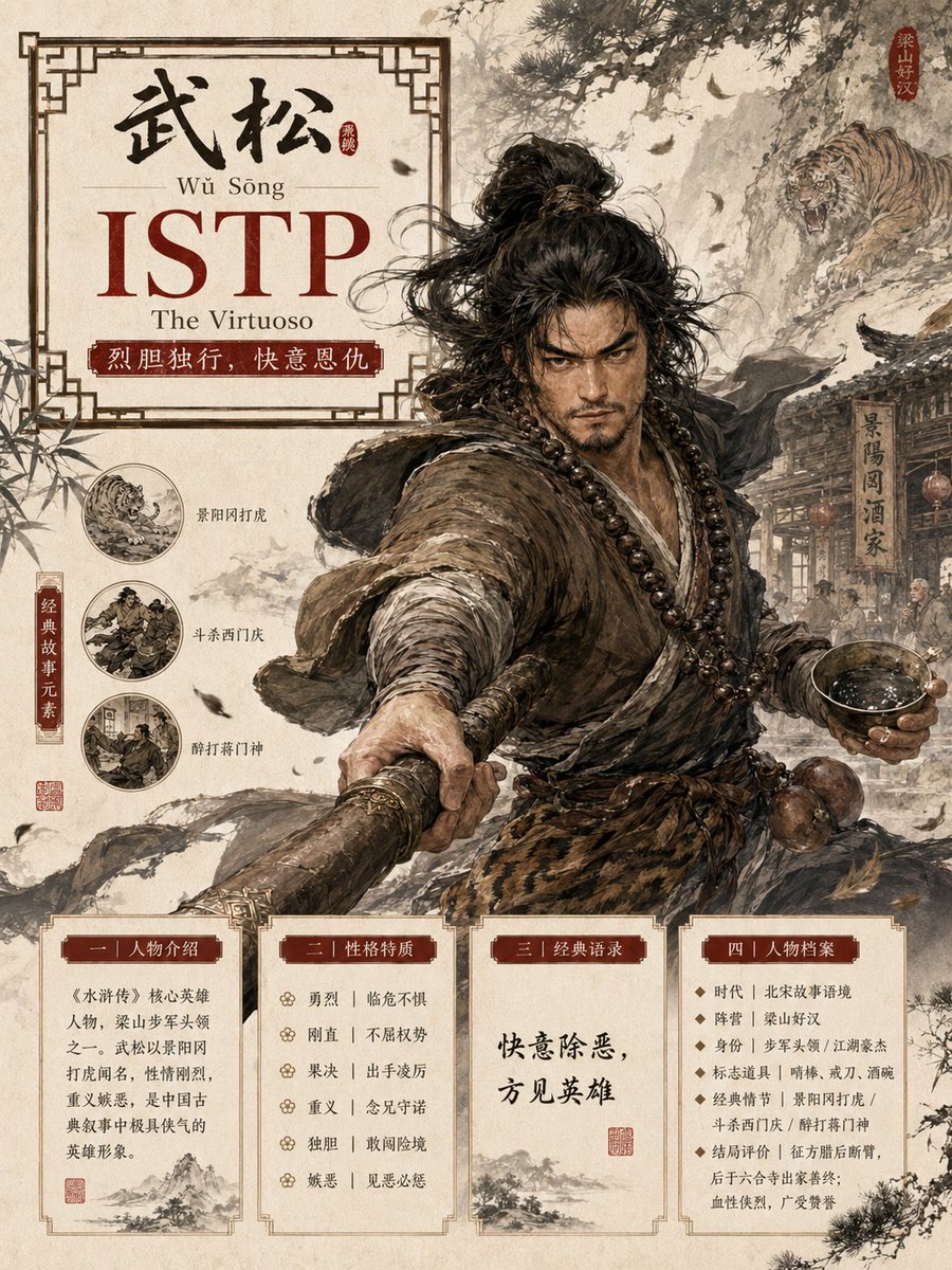 Classical Character MBTI Infographic Poster example 2