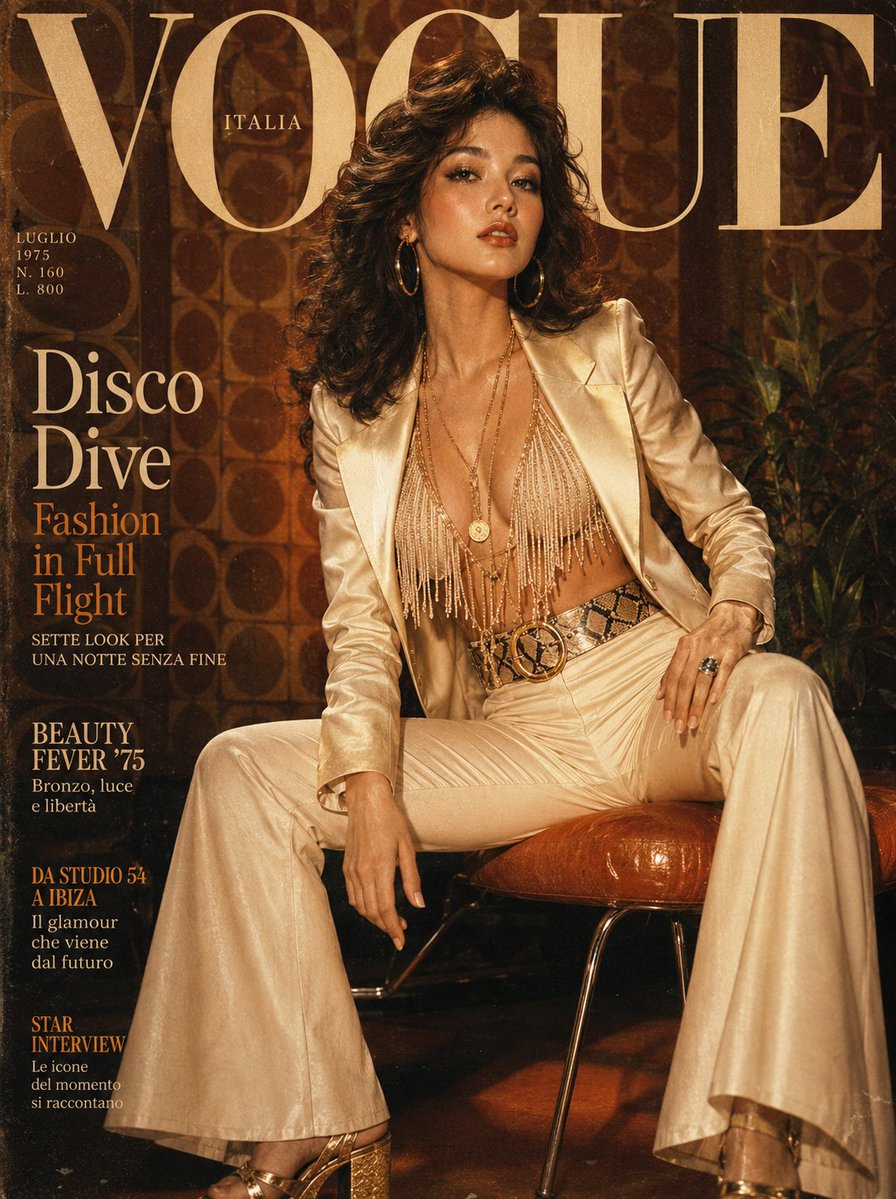 Retro 1970s Editorial Magazine Cover