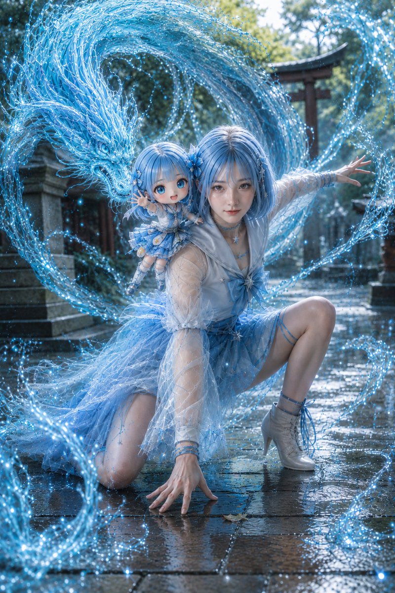 Water Dragon Magic Girl Fantasy Portrait